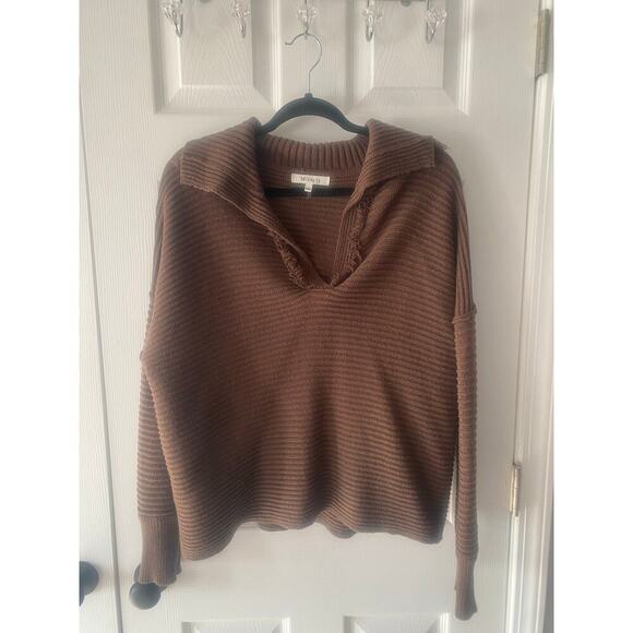 NWOT Grey Bandit Brown Collared Sweater‎ Size Small/Medium - Picture 1 of 4